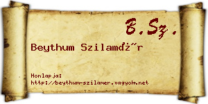Beythum Szilamér névjegykártya